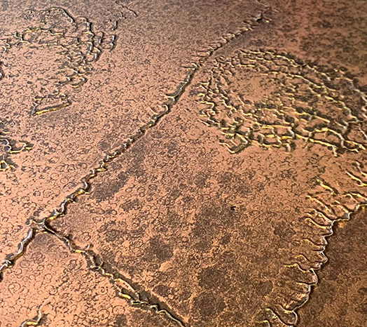 Finitura materica tridimensionale e tattile